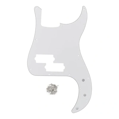 Imagen de FLEOR Golpeador de bajo precisión estándar estilo moderno 13 orificios sin muesca varilla armadura para modelo P 4 cuerdas, blanco