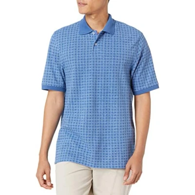 Imagen de Amazon Essentials Polo en piqué de algodón con Corte Regular (Disponible Talla Grandes y Largos Especiales) Hombre, Azul, XS
