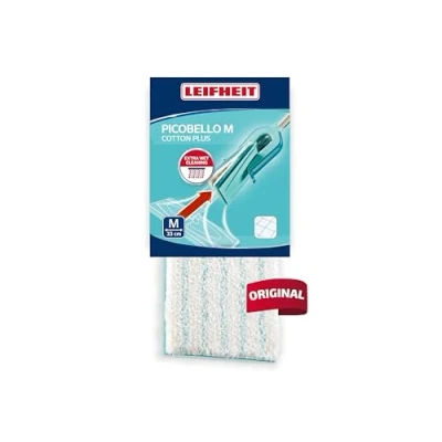 Imagen de Leifheit Picobello Extra Large Cotton Plus Wiper Pad Recambio M 1056623, Poliéster, algodón, Azul, Blanco