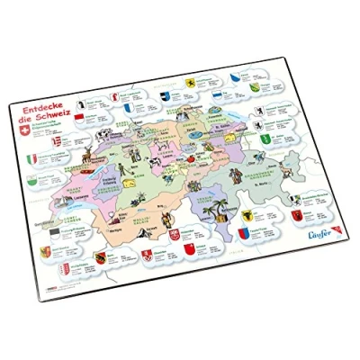 Imagen de Camino 45344 País Tarjetas de vade descubre la Suiza antideslizante escritorio (40 x 53 cm, diseño mapa