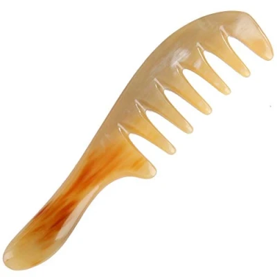 Imagen de Cuerno De Yak Peine Natural Anti pérdida Cabello Diente Ancho Hombres Y Mujeres Pelo Rizado Inicio Cabeza Meridiana Masaje