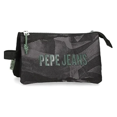 Imagen de Pepe Jeans Davis Estuche Triple Negro 22x12x5 cms Poliéster