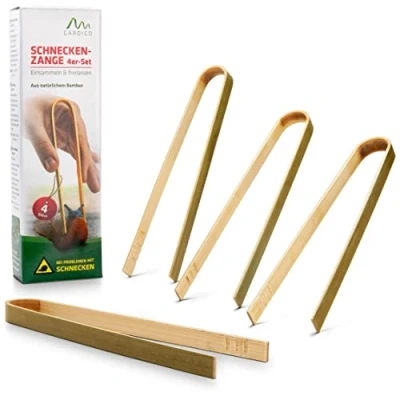 Imagen de Gardigo® 4 Piezas I Pinzas de Bambú para Babosas y Sangijuelas Recoger Insectos Madera Atrapar Herramienta contra Caracoles Antibabosas