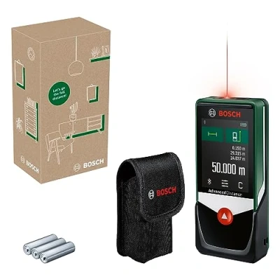 Imagen de Bosch AdvancedDistance 50 C Medidor Láser (Mide con precisión distancias de hasta m, Pantalla táctil, Diferentes Funciones medición Asistencia integrada, en Caja cartón)