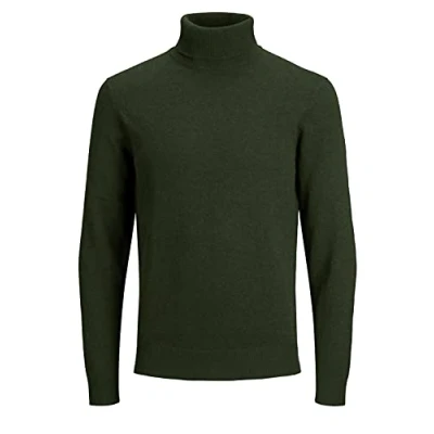 Imagen de JACK &amp; JONES Jersey de Punto para Hombre con Cuello Alto., Verde (Rosin)., XXL