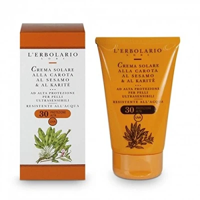 Imagen de L &#039;Erbolario Crema solar de zanahoria al Sesamo y Karité SPF 30 125 ml
