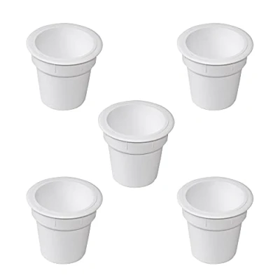 Imagen de Emuca Accesorio portaobjetos para encastrar en mesas o cajones, Plástico, Blanco, 5 un