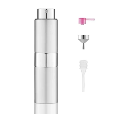 Imagen de Toureal Aluminio 20ml Atomizador Perfume Recargable, Perfumador Dispensador de Viaje, Spray Pulverizador Pequeño para Colonia (Plateado)