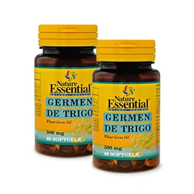 Imagen de Nature Essential Aceite de Germen Trigo 500 mg 60 Perlas Con Proteínas, Minerales y Vitaminas Ayuda a Mejorar la Salud Digestiva Pack 3 Unidades