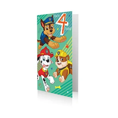 Imagen de Danilo Promotions LTD Tarjeta de cumpleaños oficial Paw Patrol para 4 años, ¡eres hoy!