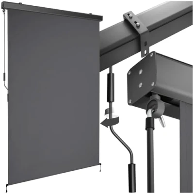 Imagen de TecTake® toldo Vertical Exterior Enrollable con manivela, Soporte toldo, Toldos Terraza y balcón, protección Solar Cortavientos, Tela Balcon Resistente 120 x 250 cm Negro