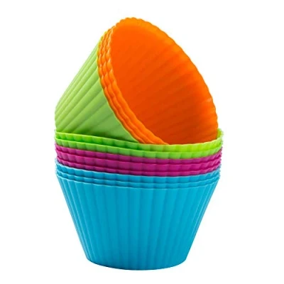 Imagen de webake Moldes de Silicona Reposteria 9cm Molde Magdalenas Horno para Antiadherentes Reutilizables Pastelería 12 Piezas