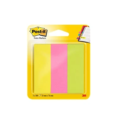 Imagen de Post It FT 5101 1476 0 Notas autoadhesivas Neón amarillo,rosa y verde lima (3Pack x 100hojas)