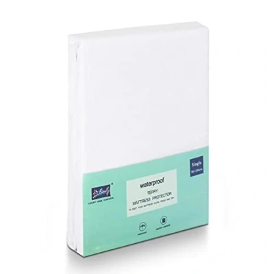 Imagen de Family Bedding Terry Cotton Protector de colchón para cama individual (90 x 200 cm, 100% impermeable)