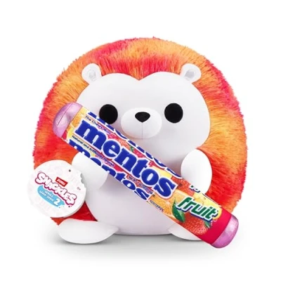 Imagen de Snackles Serie 2 de 20 cm ZURU muñeco blandito y achuchable Peluche con Accesorio Snack Marca Licencia, Hedgehog (Mentos, Fruit)