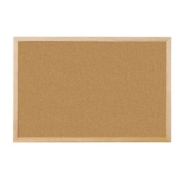 Imagen de Tablero de corcho natural con marco, tablón anuncios señalizadores y kit montaje. (60 X 40 cm, marco madera pino) 2 UNIDADES