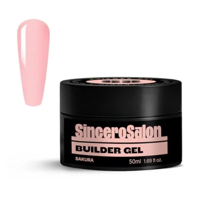 Imagen de Sincero Salon Gel Constructor Uñas Profesional Sakura LED/UV Densidad Media Para Extensiones y Modelado Builder Refuerzo Semipermanentes 50ml