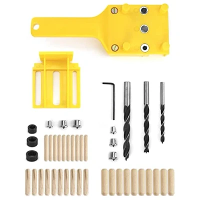 Imagen de QWORK 44 piezas plantillas de taladro, kit plantilla pasador, para taladrar tacos madera, 6 mm / 8 10