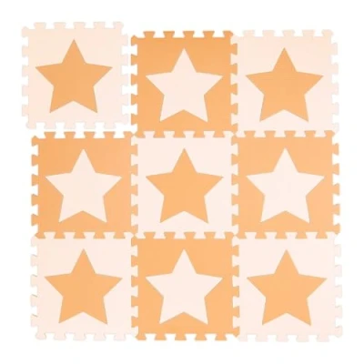 Imagen de Relaxdays 0 Alfombra Puzle Bebé, 9 Piezas, Goma EVA, Colchoneta Niños, sin Sustancias Nocivas, Suelo Juego, Naranja/Beige, Set de