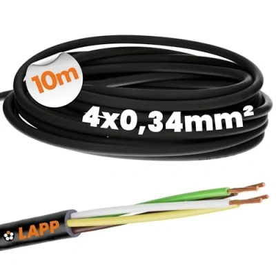 Imagen de Lapp 10 metros 1030239 LiYY PVC Cable de control 4 x 0,34 mm² negro I LED hilos datos señal soldable