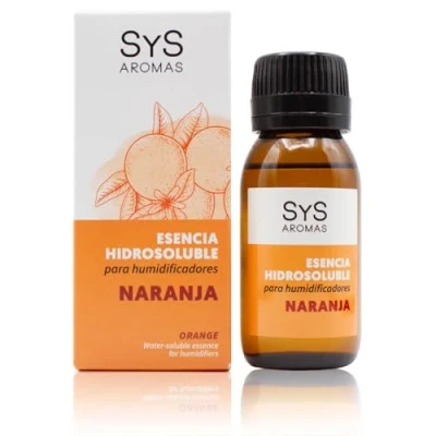 Imagen de Esencia Hidrosoluble Naranja 50ml Humidificador SYS Aromas. Notas Cítricas y Frutales. Uso en Humidificadores Difusores. Fragancia para el Hogar Duradera.