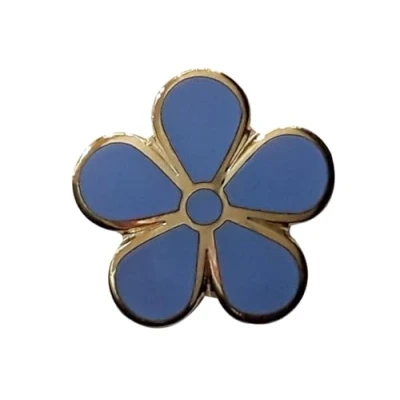 Imagen de Pin de solapa dorado con esmalte masónico Forget Me Not LP168, mediano, Metal