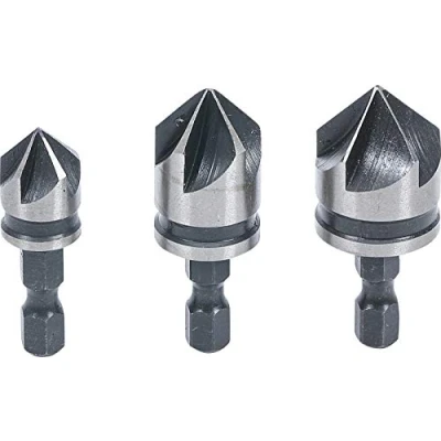 Imagen de BGS Diy 70052 Juego de puntas avellanar HSS entrada 6,3 mm (1/4&quot;) 12 16 19 3 piezas