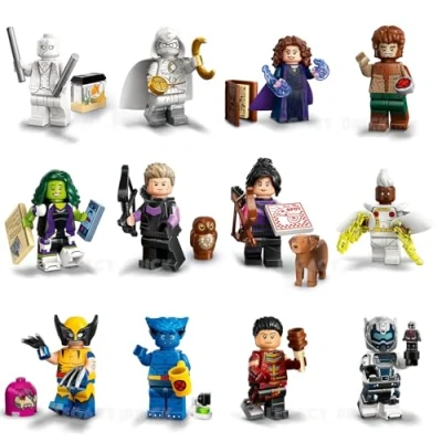 Imagen de LEGO Marvel Series 2 Minifigura: Juego completo de 12 minifiguras: Bestia Wolverine Moon Knight Hawkeye Incluye calendario hombre capas Superhéroes 71039