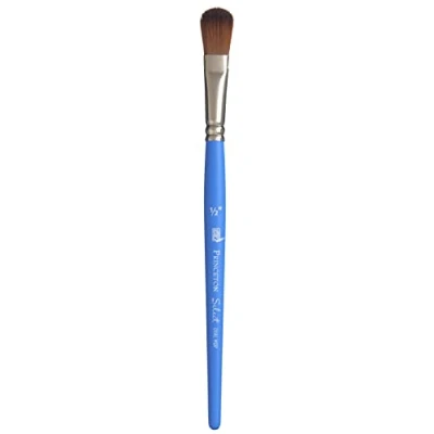 Imagen de Princeton Art &amp; Brush Artiste Paintbrushes Select Sintético Mango Corto Abombado Ovalado Nº Pulg, Madera, Multicolor, Oval Mop 1/2&quot;