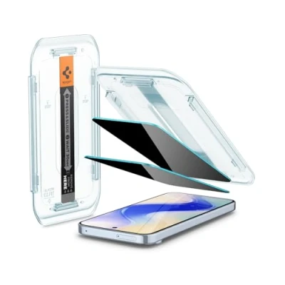 Imagen de Spigen Glas.tR EZ Fit Filtro Privacidad Protector Pantalla para Google Pixel 9, 9 Pro, 2 Unidades, Antiespía, Instalación Fácil, Compatible con Funda, Dureza 9H