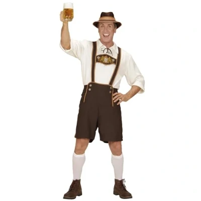 Imagen de W WIDMANN MILANO Party Fashion disfraz de bávaro, pantalón tradicional, camisa, calcetines, sombrero, fiesta lema, carnaval, la cerveza