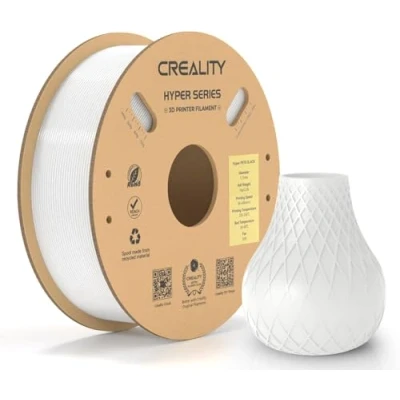 Imagen de Creality Hyper PETG Filamento 1KG, 1.75 mm de Alta Velocidad Impresora 3D, Precisión Dimensional ± 0.03mm, 1 KG (2.2 Libras) Espátula (Blanco)
