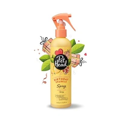 Imagen de PET HEAD Deodorante spray per Cani 300ml, Birthday Sparkle, Profumo di Zucchero Filato, Un Lavaggio Veloce Senza l&#039;utilizzo Acqua, Vegano, Ipoallergenico, Naturale, Gentile Cuccioli
