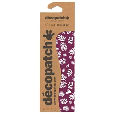 Imagen de Clairefontaine ES Décopatch C859C Bolsa de 3 hojas idénticas papel impreso Customiser Moderniser DIY y manualidades 30 x 40 cm