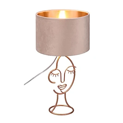 Imagen de Reality Leuchten Lámpara de mesa Mary con diseño cara, beige/oro