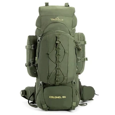 Imagen de Tripole Mochila Coronel 80 Litros + paquete diario Desmontable, Verde Militar