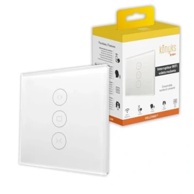 Imagen de Konyks Vollo Max 3 Interruptor conectado para persianas. Fácil instalación, control de voz con Alexa, Google Home y Siri, programación horaria gestión remota.