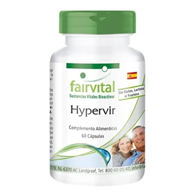 Imagen de Fairvital Hypervir 60 cápsulas para el hombre activo 4000mg L Arginina HCL por dosis diaria + Gingko &amp; Ginseng Altamente dosificado Vegano