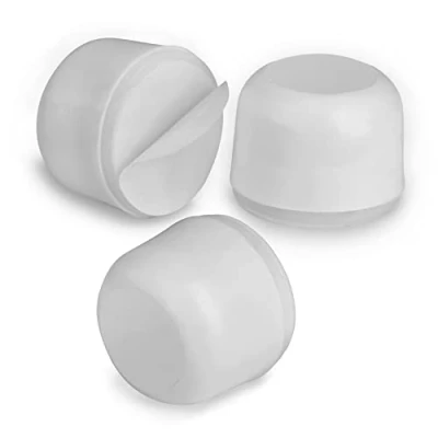 Imagen de LouMaxx Tope para puerta de suelo goma autoadhesivo sin taladrar Protección perfecta contra las puertas Juego 3 en blanco