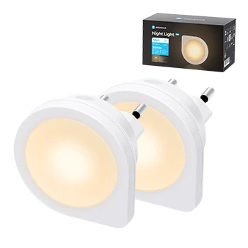 Imagen de Aigostar Luz Nocturna Infantil con Sensor de Luz, 2 Piezas Noche LED, Lámpara Enchufe para Habitación, Baño, Pasillo, Cocina, Escaleras, 0.2W Armario 3000K Blanco Cálido