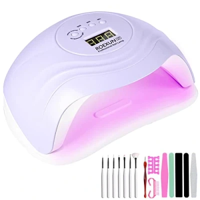 Imagen de 168W Lámpara Led Uñas UV,Secador de Profesional Ultravioleta Con Pantalla LCD y Sensor Automático,Von 4 Temporizadores Para Manicura/Pedicure Nail Art en el Hogar Salón