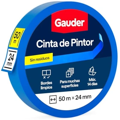 Imagen de GAUDER Cinta de pintor (24 mm x 50 m) 1x carrocero para pintar enmascarar