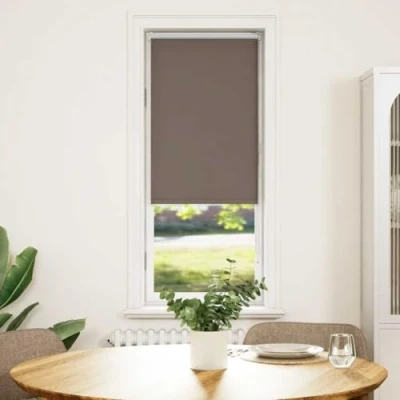 Imagen de vidaXL Estor Enrollable Opaco Color café 40x130 cm Tela Ancho 35,7 cm, día y Noche, de Cocina, Enrollable,