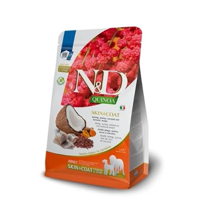 Imagen de Farmina, N&amp;D Quinoa Skin &amp; Coat, Arenque, Coco Cúrcuma, Perro Adult Medium/Maxi, 7 kg