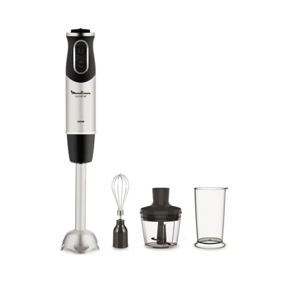 Imagen de Batidora de mano Moulinex DD6558 QuickChef, 3 en 1, 1000W, Tecnología Powelix, 10 Velocidades, Función Turbo, Accesorios Incluidos, Acero Inoxidable