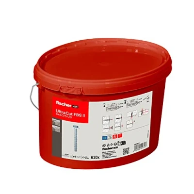 Imagen de fischer UltraCut FBS II 6x40/5 US Tornillo para hormigón (620 Unidades, galvanizado, en práctico Cubo, 620 Unidades)