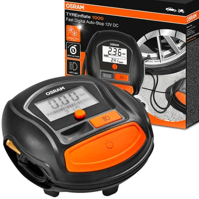 Imagen de OSRAM TYREinflate 1000 OTI1000 Compresor de aire 6,9 con alimentación por toma mechero, portátil, digital