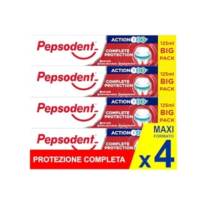 Imagen de Pepsodent Pasta de dientes 125 ml Complete Protection Protección completa Pack grande (4 x ml)