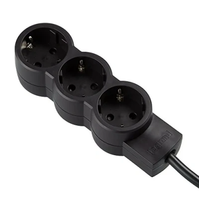 Imagen de Legrand 695020 Regleta, Enchufes, 3 Tomas, Negro