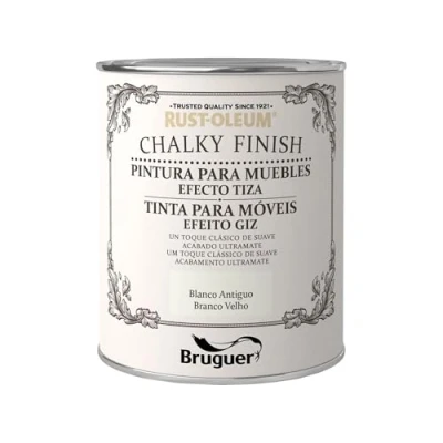 Imagen de Rust Oleum Bruguer Chalky Finish pintura para muebles Blanco Antiguo 750ml